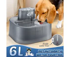 6L Automatic Pet Fountain Dog Water Dispenser Cat Drinking Feeder Bowl with Replacement Faucet Kit