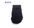 Cute Warm Turtleneck Knitwear Dog Jumper Coat Blue #3