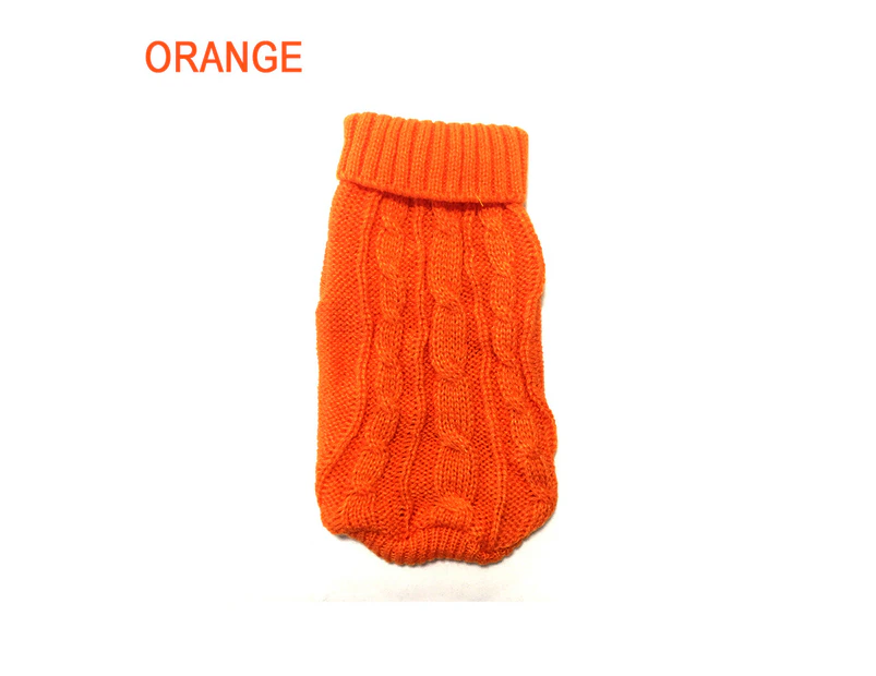Cute Warm Turtleneck Knitwear Dog Jumper Coat Orange