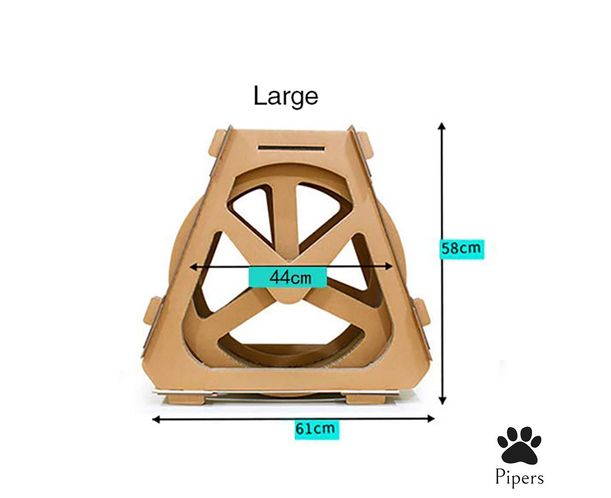 Pipers Cat Exercise Wheel Cardboard Scratching Post Play House Treadmill Running