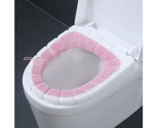Warm Toilet Seat Cover Pad Winter Thick Toilet Seat Covers Stretchable Closestool Mat Bathroom Accessories Pink