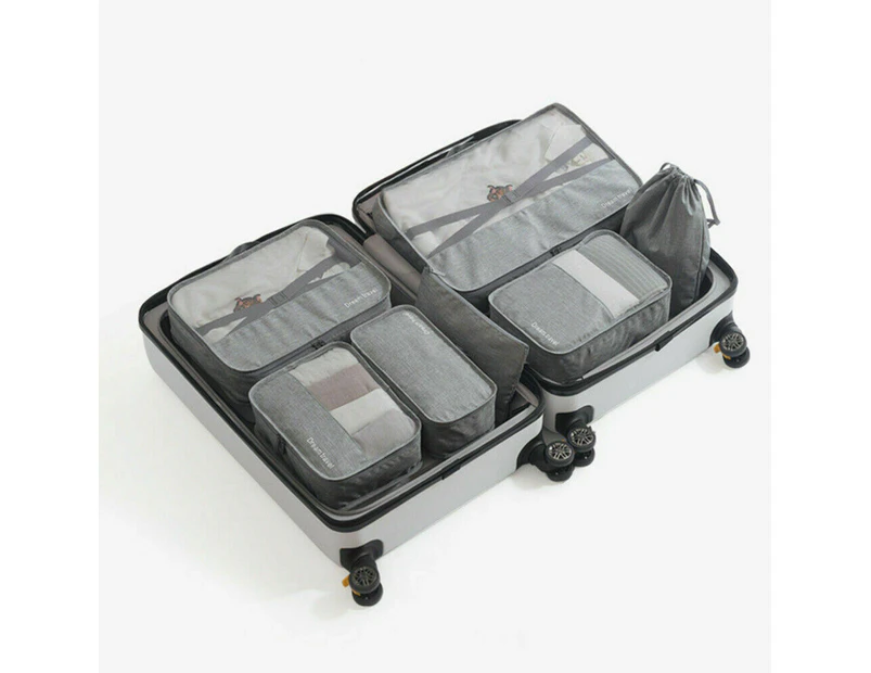 7PCS Packing Cubes Travel Packing Bags Luggage Organizers Mesh