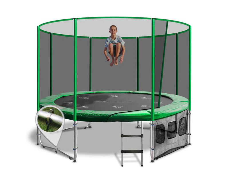 12ft Round Summit Trampoline - Green