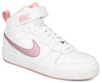 Nike Youth Girls' Court Borough Mid 2 Grade School Sneakers - White/Pink
