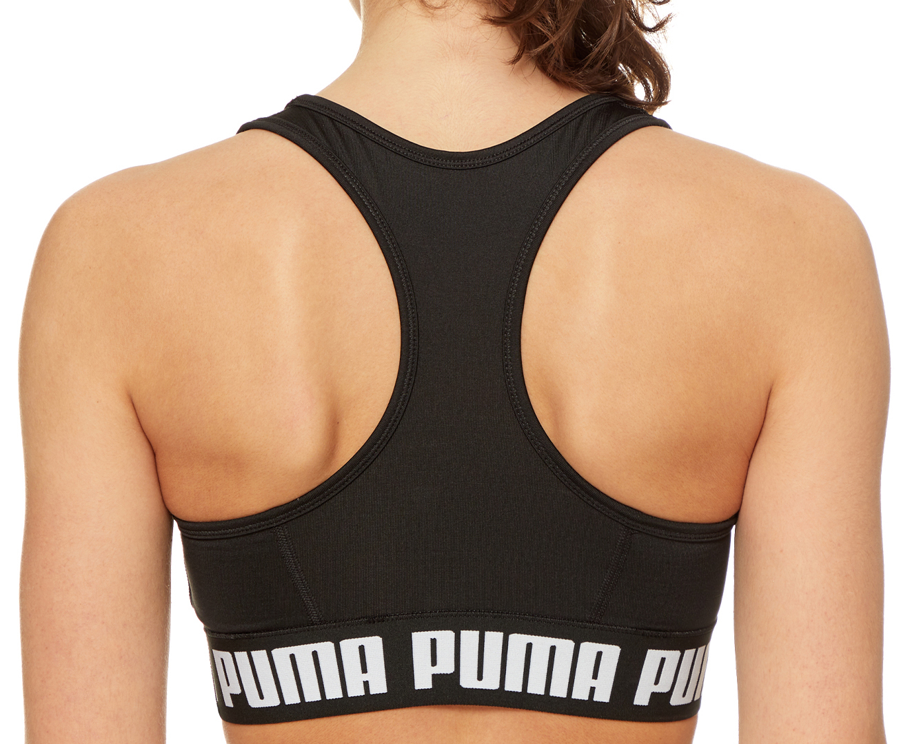 PUMA Women's Mid Impact All-in Long Line Bra, Puma Black