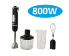 800W Stainless Steel Portable Stick Hand Blender Set Mixer Food Processor