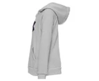 Under Armour Youth Girls' Rival Fleece Logo Hoodie - Mod Grey Light Heather/Purple Zest