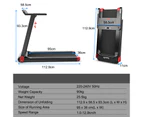 Costway Folding Electric Treadmill 12km/h LED Screen APP Control Exercise Running Walking Machine Home Gym,Red