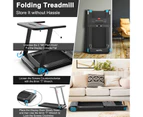 Costway Folding Electric Treadmill 12km/h LED Screen APP Control Exercise Running Walking Machine Home Gym,Navy