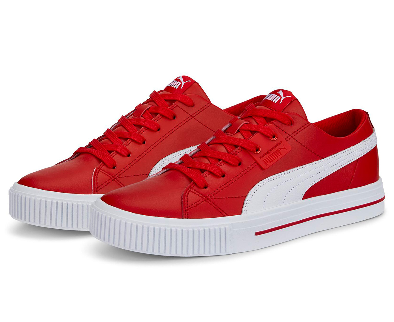 Puma Men's Ever FS Leather Sneakers - Burnt Red/Puma White | Catch.co.nz