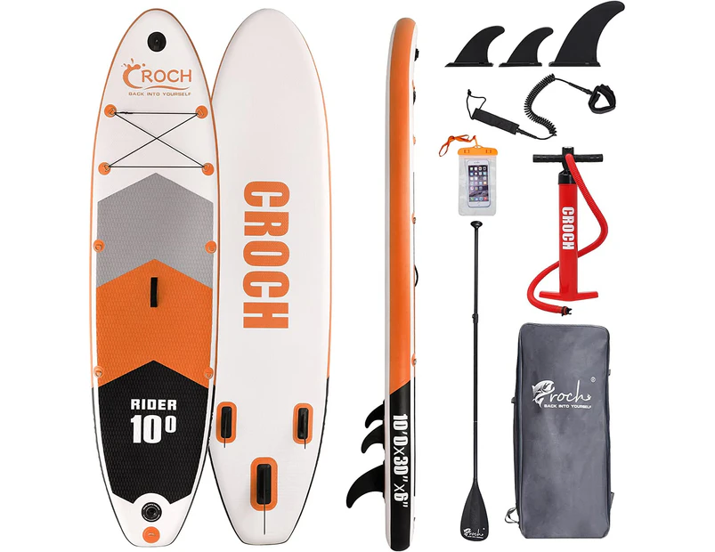 320cm Orange Stand Up Paddle Board Paddleboard with SUP Accessories Fin, Backpack, Leash