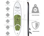 305cm Green Stand Up Paddle Board Paddleboard with SUP Accessories Fin, Backpack, Leash