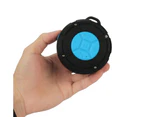 Waterproof Portable Bluetooth Speaker with Suction Cup, Microphone- USB Charging - Black
