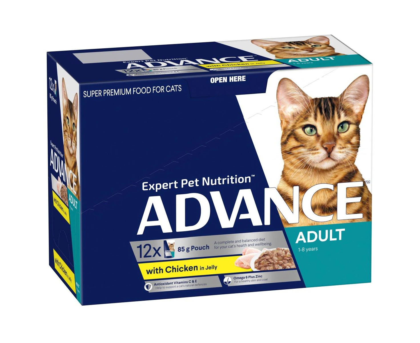 Advance Adult Chicken in Jelly Wet Cat Food 12x85g