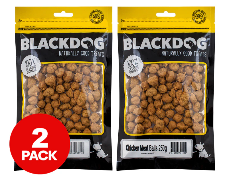 2 x Blackdog Chicken Meat Balls Dog Treats 250g