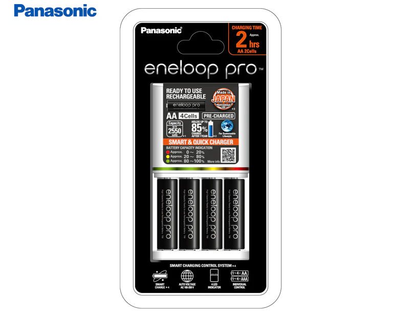 Panasonic Eneloop Pro Quick Charger & 4 AA Batteries