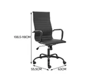 Ergolux Eames Replica 118cm High Back Ribbed Office Computer Chair Seat Black