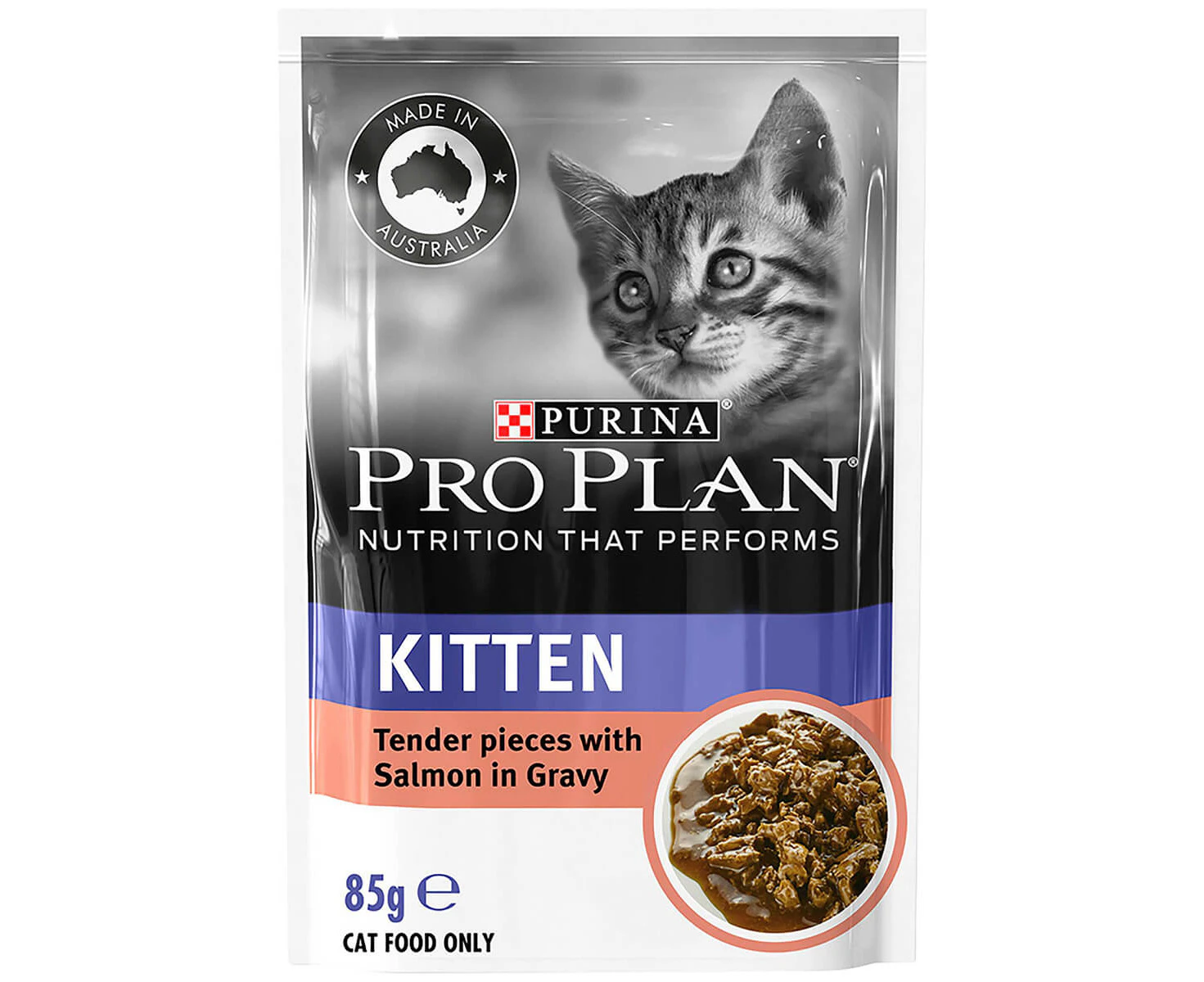 Pro Plan Kitten Salmon Gravy Pouch Wet Cat Food 85g