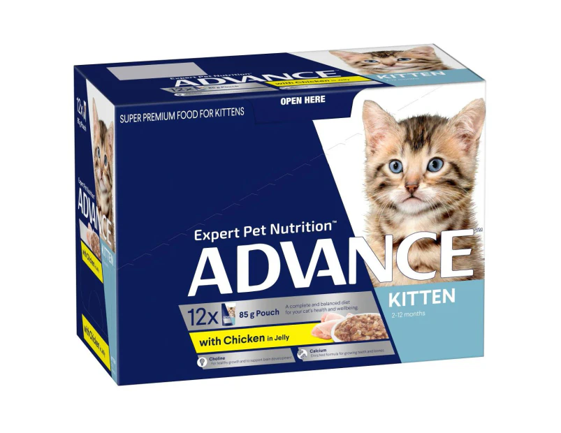 Advance Kitten Chicken in Jelly Wet Cat Food 12x85g