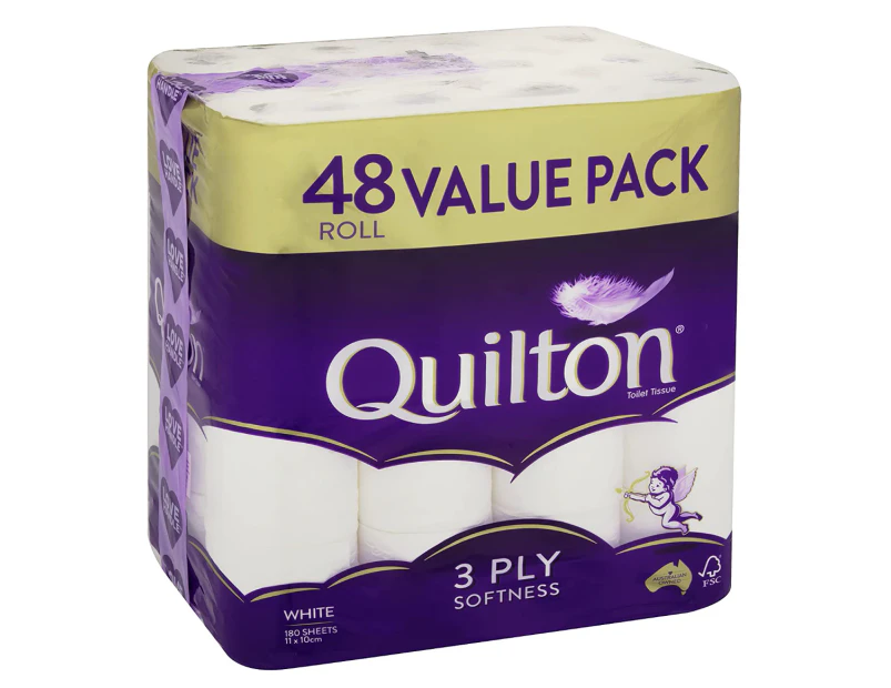 New Quilton 3 Ply Toilet Tissue Rolls 48 Pack