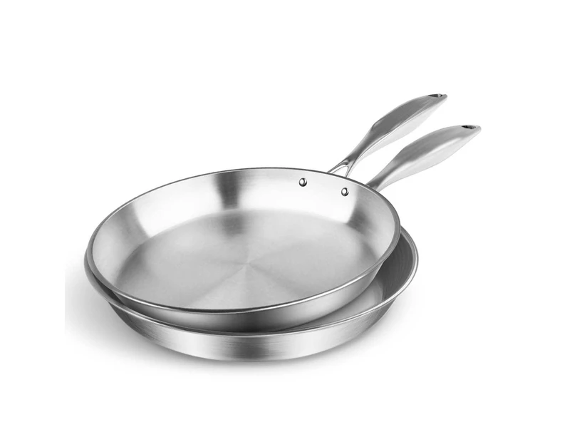 SOGA Stainless Steel Fry Pan 24cm 34cm Frying Pan Top Grade Induction Cooking