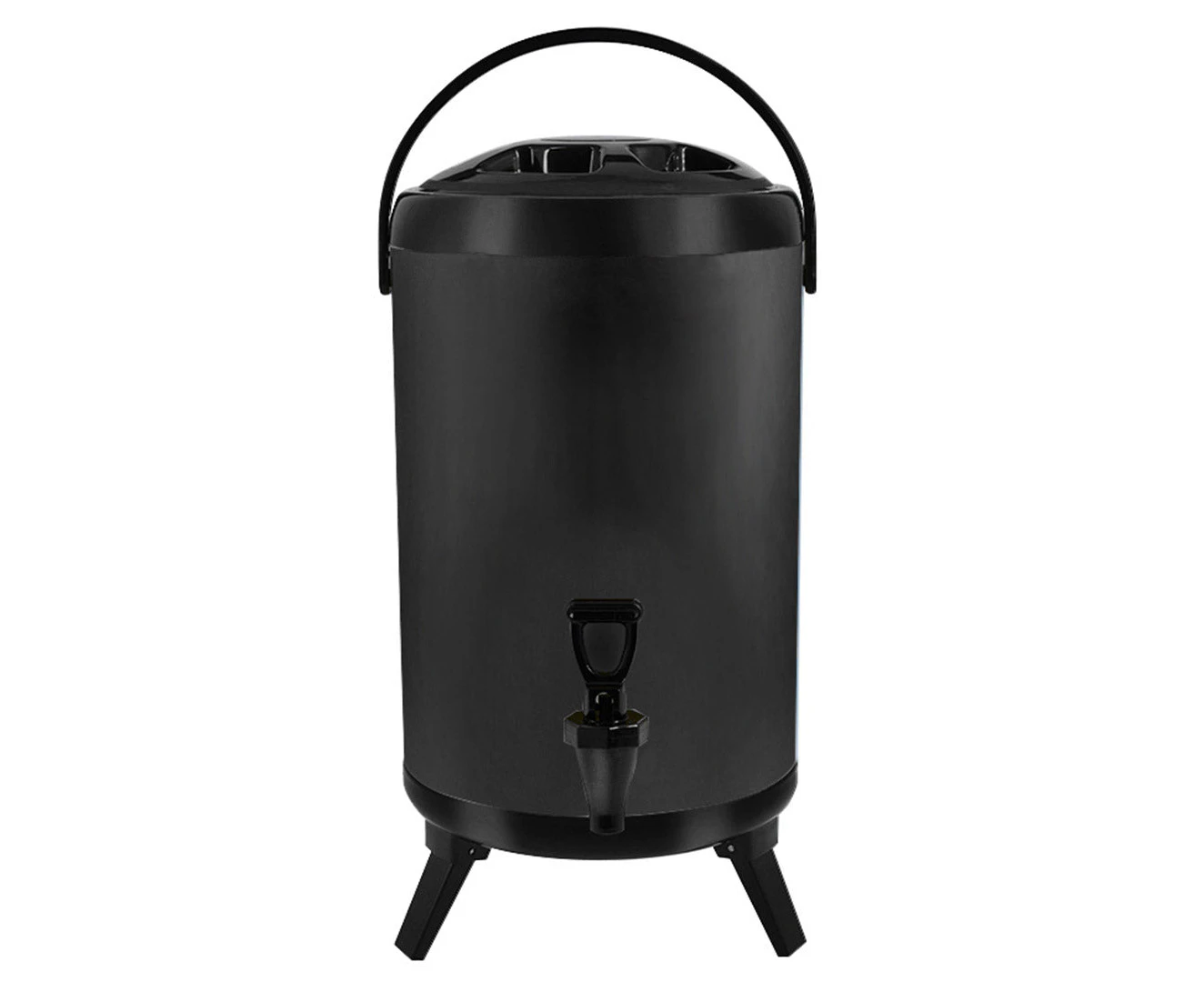 SOGA 10L Stainless Steel Insulated Milk Tea Barrel Hot and Cold Beverage Dispenser Container with Faucet Black