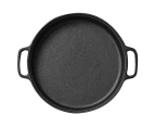SOGA Cast Iron Frying Pan Skillet Coating Steak Sizzle Platter 30cm