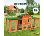 Extra Large Chicken Run Coop Wood House Rabbit Hutch Bunny Duck Cage Enclosure Outdoor Two Ramps