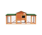 Extra Large Chicken Run Coop Wood House Rabbit Hutch Bunny Duck Cage Enclosure Outdoor Two Ramps