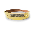 Leather Belt With Gold Buckle White