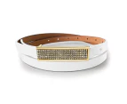 Leather Belt With Gold Buckle White