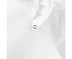 Hello Kitty Soft Pink White Gold Layered Stud Earrings