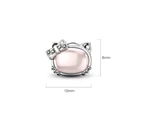 Hello Kitty Soft Pink White Gold Layered Stud Earrings