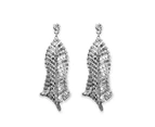 White Gold Mesh Drop Earrings