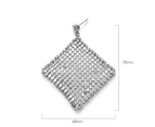 White Gold Mesh Drop Earrings