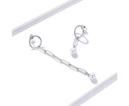 Solid 925 Sterling Silver Asymmetrical Chain Shell Pearl Drop Earrings