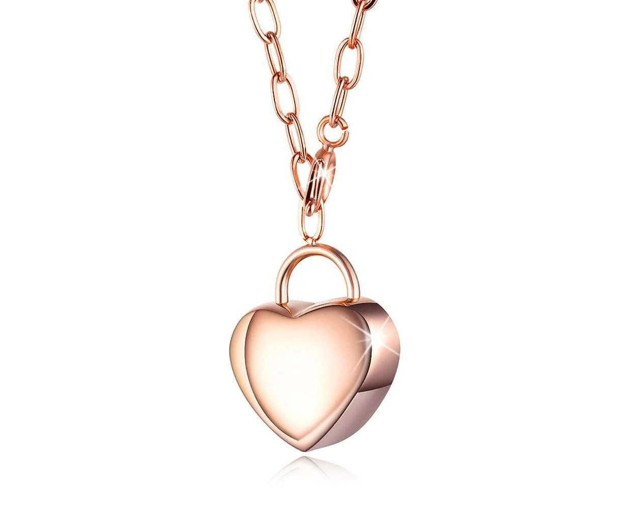 Heart Chest Case Pendant in Rose Gold Layered Steel Jewellery