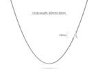 Bold Alphabet Letter Initial Charm Necklace in White Gold Tone - A