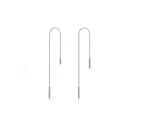 Solid 925 Sterling Silver 2 Pairs Threader Earrings Set