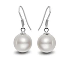 Boxed Solid 925 Sterling Silver Imitation White Pearl Necklace and Earrings Set