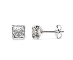 Boxed Solid 925 Sterling Silver Clear Cubic Zirconia Stud Earrings 2 Pair Set