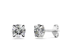 Boxed Solid 925 Sterling Silver Clear Cubic Zirconia Stud Earrings 2 Pair Set