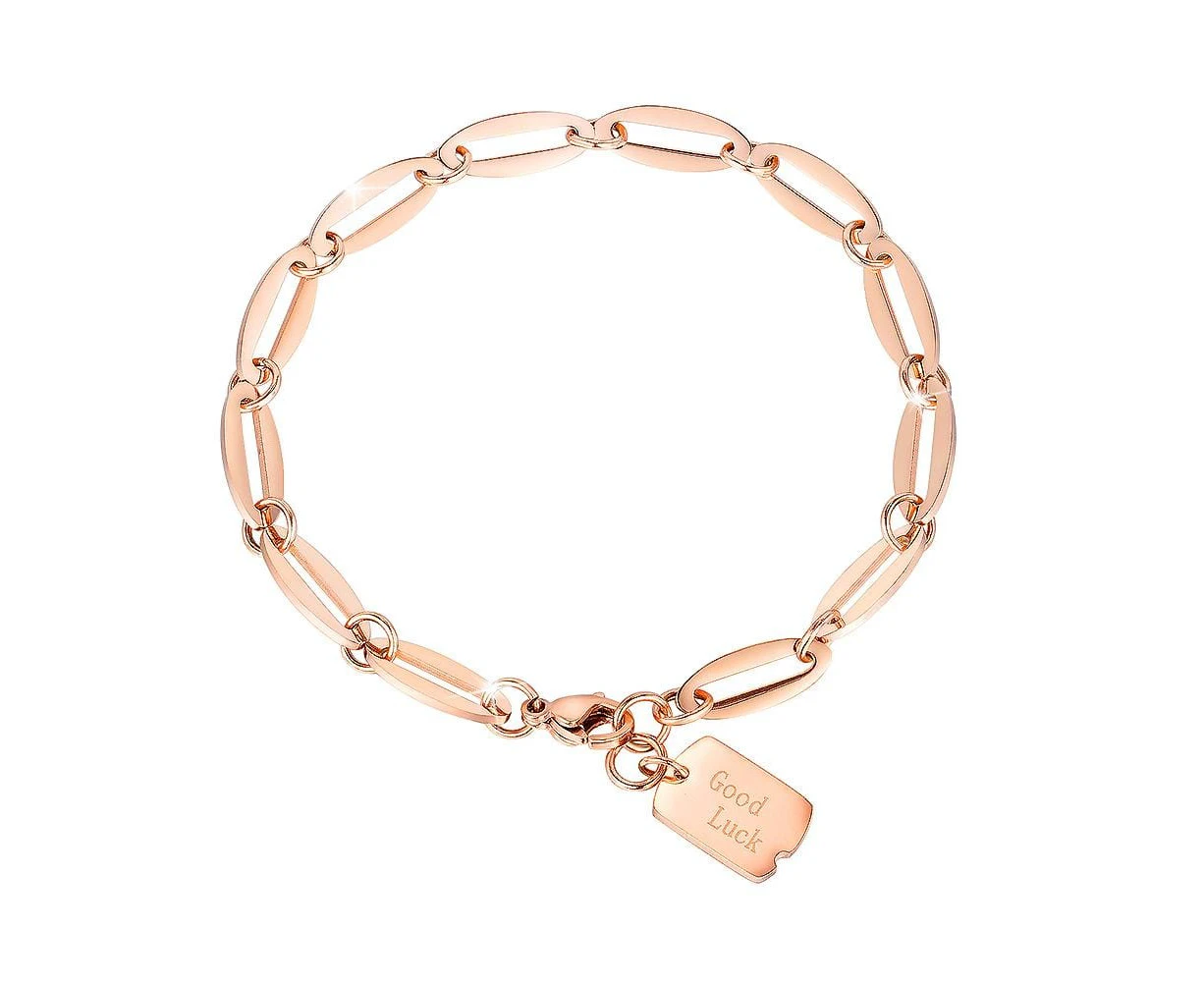 Good Luck Chain Bracelet in Rose Gold Layered Steel Jewellery