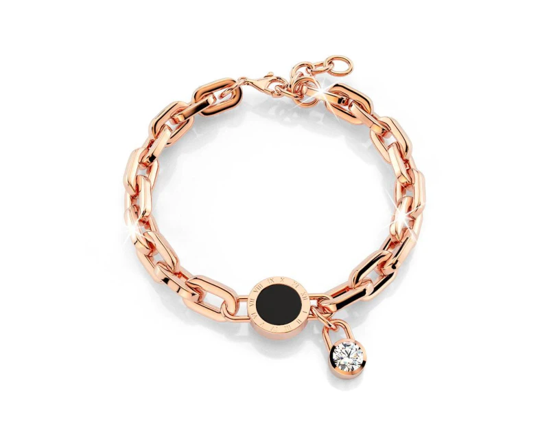 Roman Numeral Bracelet in Rose Gold Layered Steel Jewellery