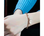 Lucky Coin Charm Toggle Clasp Bracelet in Rose Gold Layered Steel Jewellery