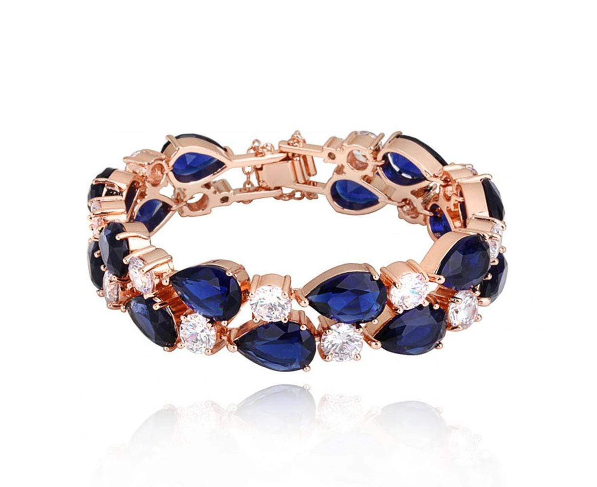 18ct Rose Gold Sapphire Bracelet