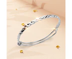 Alyana Braided Adjustable Bangle White Gold