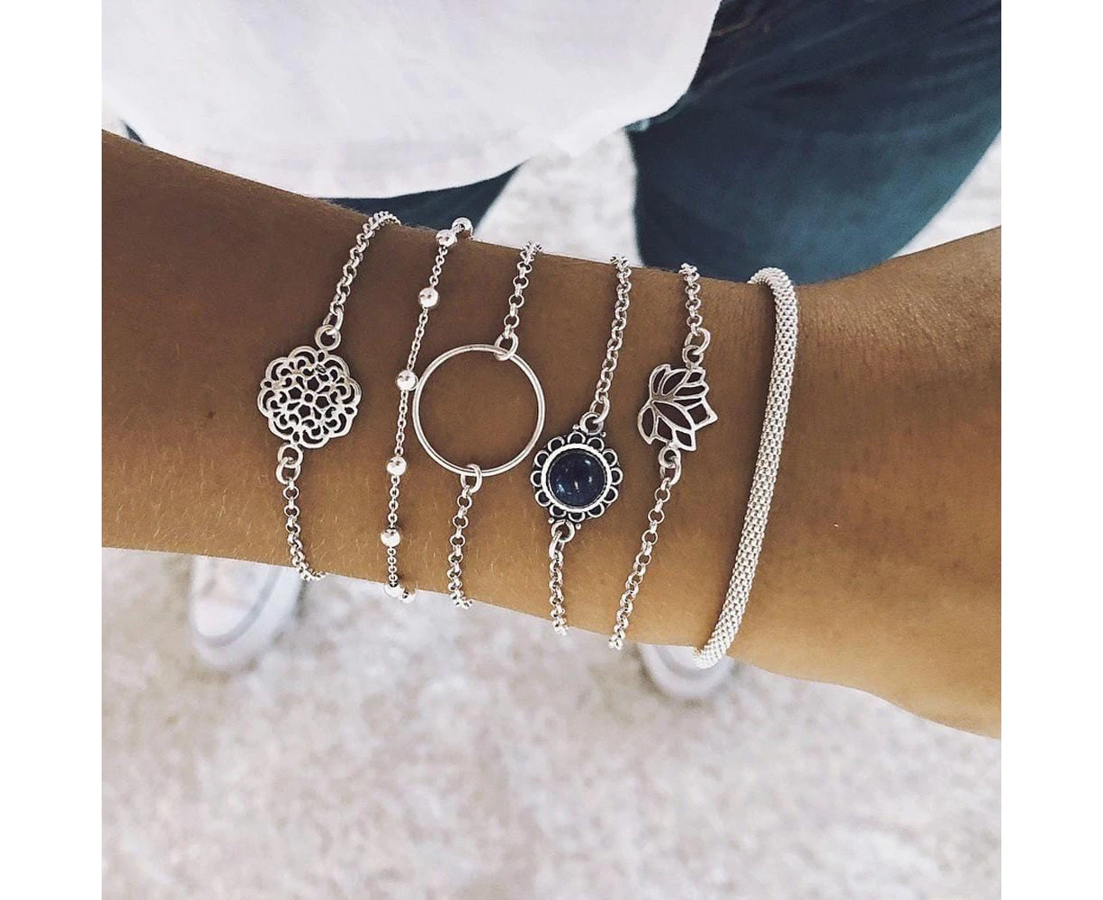 Bohemian 6-Piece Charm Bead Bracelet Set