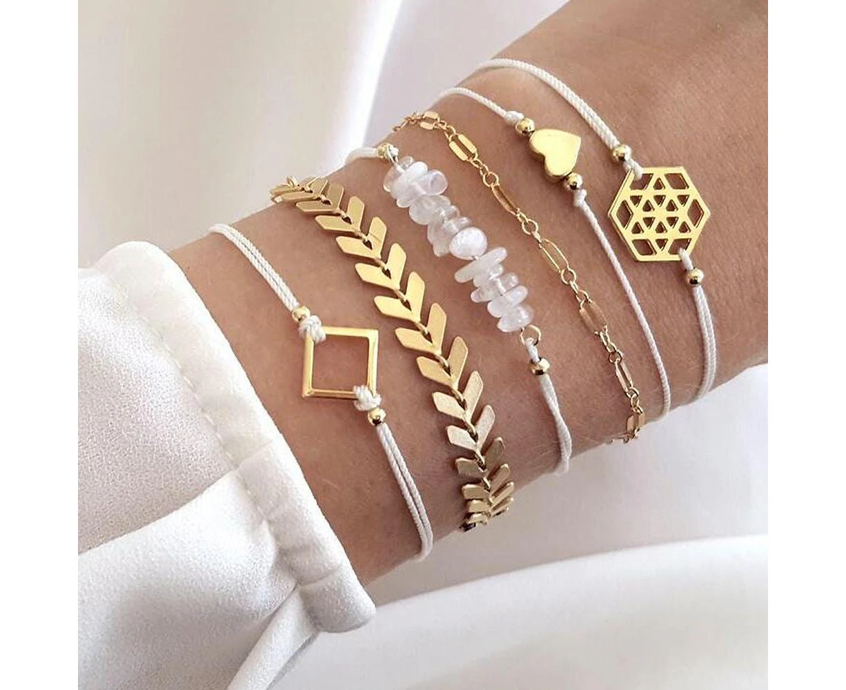 Bohemian 6-Piece Charm Bead Bracelet Set