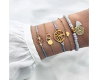 Bohemian 5-Piece Charm Bead Bracelet Set